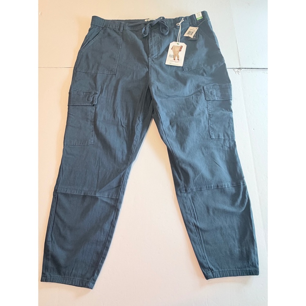 Celebrity Pink REgeneration Women Plus Size 22 High Rise Skinny Cargo Pants Navy